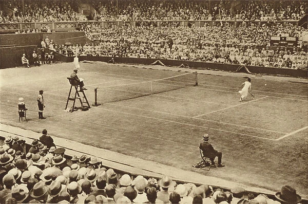 Suzanne Lenglen and Kitty McKane at work on the famous courts at Wimbledon (b  /  w photo)