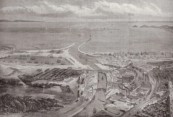 The Swansea Harbour and Docks, from The Illustrated London News