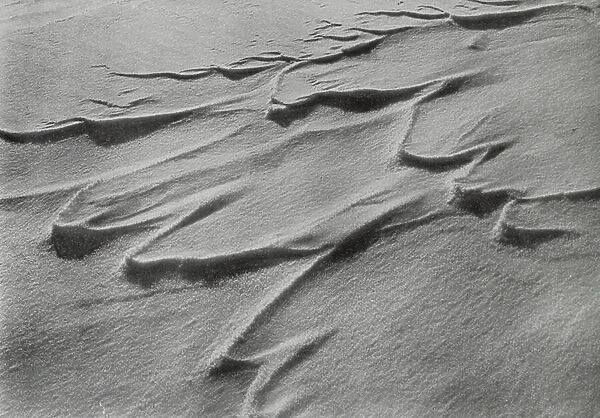 Switzerland, 1900s: 'Wind-Waves' on Frozen Snow (b / w photo)