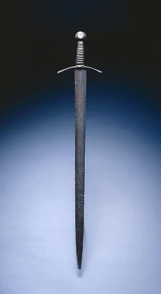 Sword, c. 1400 (steel, leather, wire)