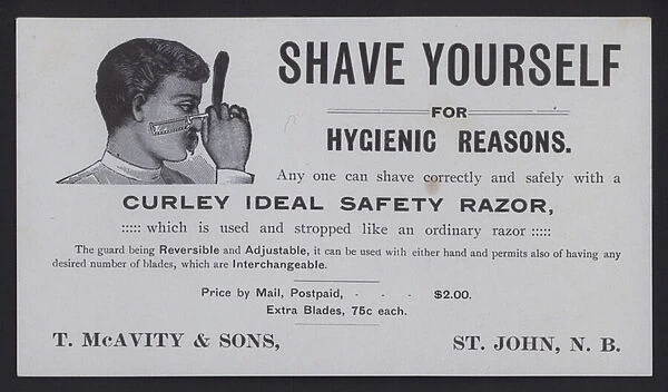 T McAvity And Sons, razors, advertisement (litho)