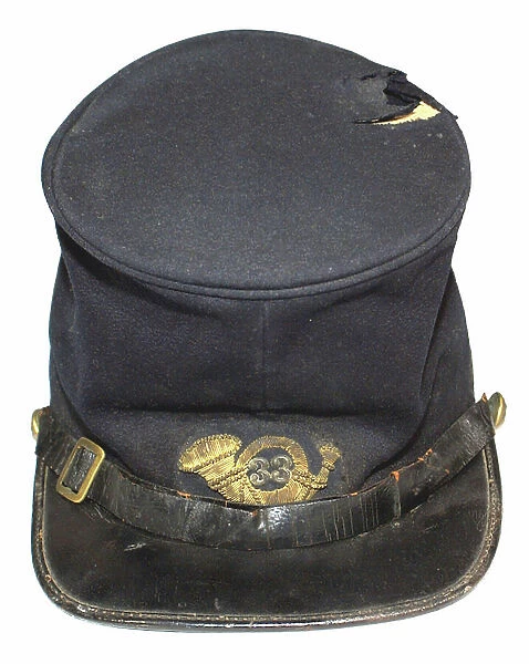 Tall forage cap worn by an officer of the 33rd Illinois Volunteers
