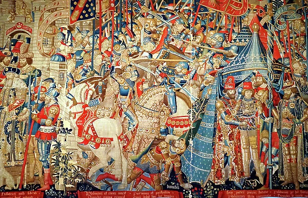 Detail from a tapestry depicting scenes from the Trojan War, 15th century (tapestry)