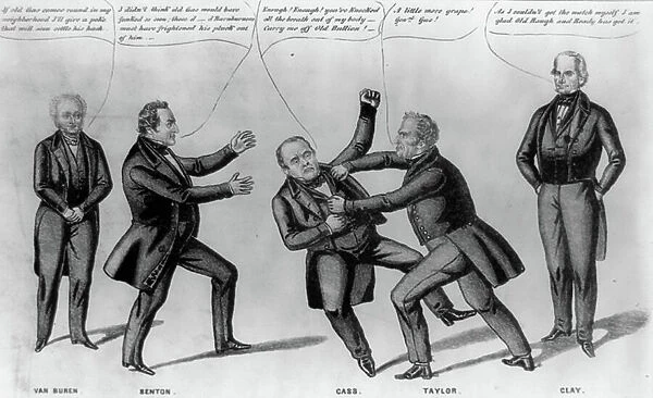 Taylor and Cass engage in fisticuffs, 1848
