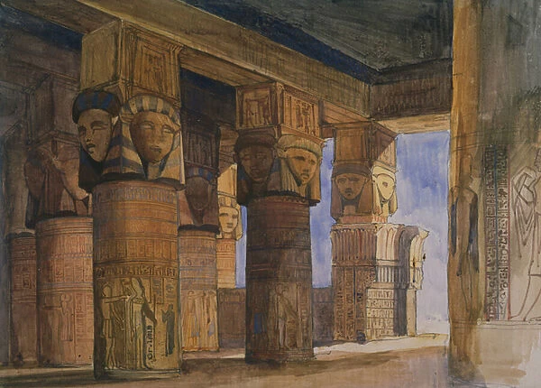 Temple of Denderah, Upper Egypt (w  /  c on paper)