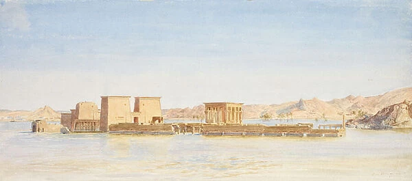 The Temple of Isis on the Island of Philae, c. 1907-10 (w  /  c on paper)
