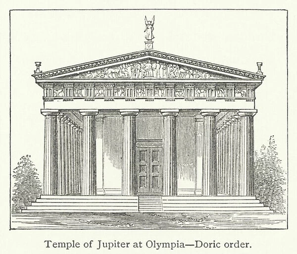 Temple of Jupiter at Olympia, Doric order (engraving)