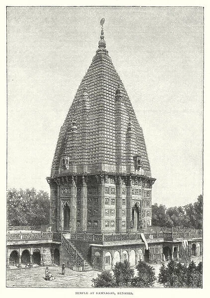 Temple at Ramnagar, Benares (engraving)