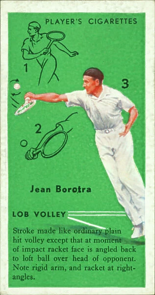 Tennis: Lob Volley, Jean Borotra (colour litho)