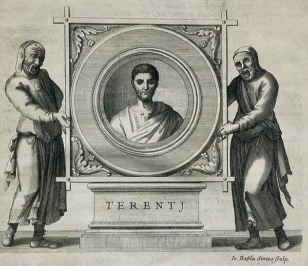 TERENCE, Publius Terentius Afer (190-154 BC). Playwright during the Roman Republic. Engraving. 1736. Engraving