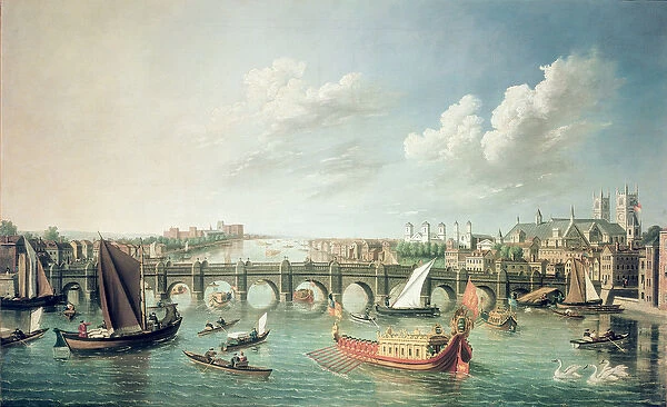 The Thames below Westminster Bridge (oil on canvas)
