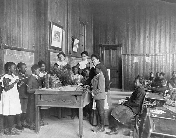 Thanksgiving Day lesson at Whittier, 1899 (photo)