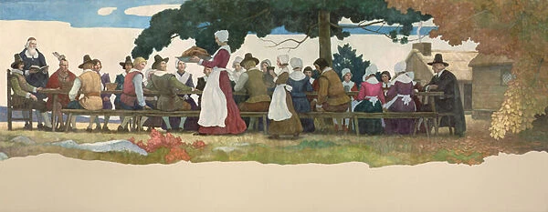The Thanksgiving Feast, 1940 (oil on canvas)