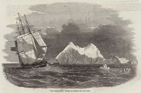 'The Marlborough'passing an Iceberg off Cape Horn (engraving)