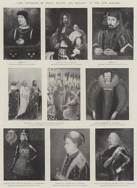 'The Monarchs of Great Britain and Ireland'at the New Gallery (litho)