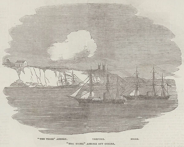 'The Tiger'Ashore off Odessa (engraving)
