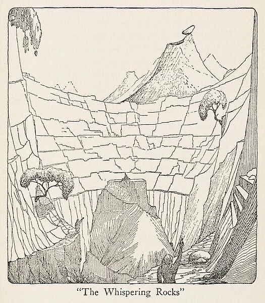 'The Whispering Rocks'illustration from The Voyages of Doctor Dolittle, 1922