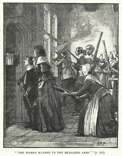 'The women handed us the reloaded arms '(engraving)