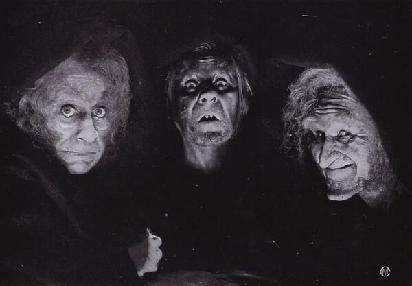 Theatrical make-up: The Three Witches in 'Macbeth'(b  /  w photo)