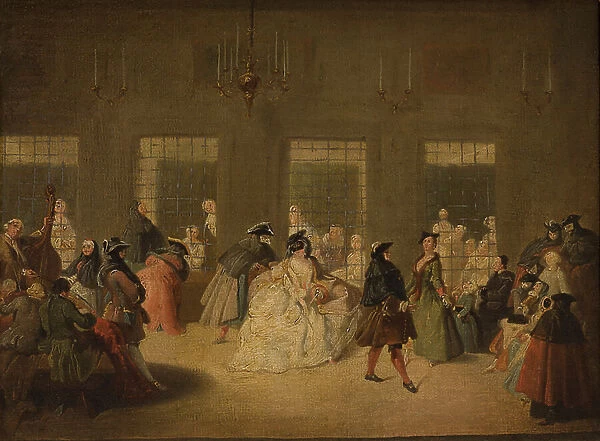 Theme from the Venetian Carnival, In the Parlatory of the Monastery, 1780-1820 (oil on canvas)