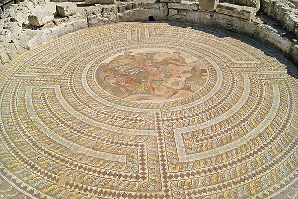 Theseus and the Minotaur, House of Theseus, Paphos, Cyprus (mosaic)