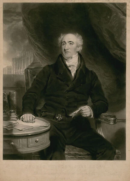 Thomas Poynder junior, late treasurer of Christs Hospital, London, 1837 (engraving)
