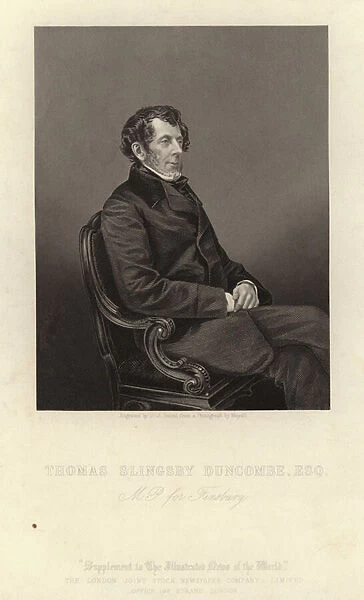 Thomas Slingsby Duncombe, English Radical politician and MP for Finsbury (engraving)