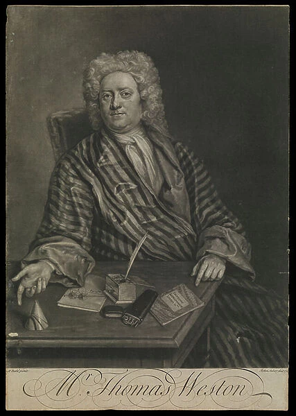 Thomas Weston, c.1725 (engraving, mezzotint)
