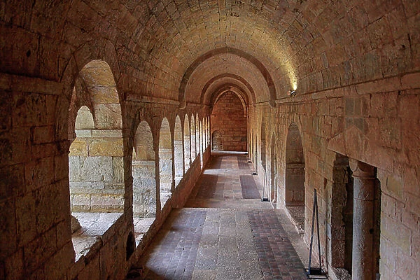 Thoronet Abbey. Eastern arcade of the cloister