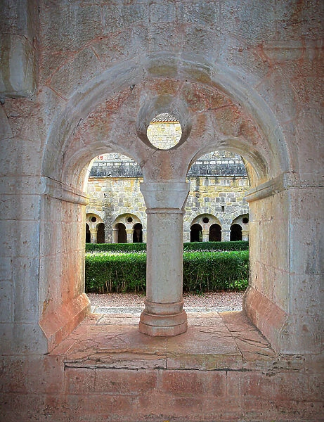Thoronet Abbey. Pillar openings of the cloister