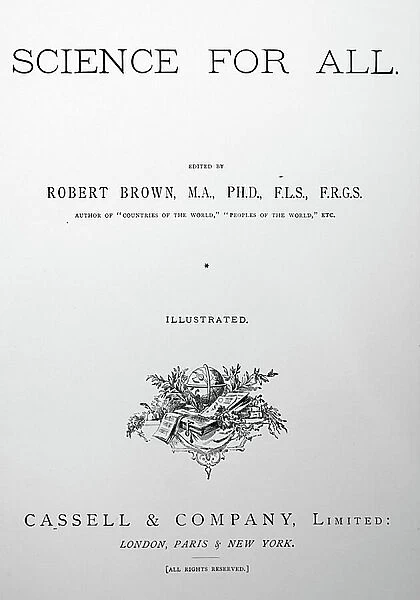 Title page of the first volume of Robert Brown's Science for All, 1850