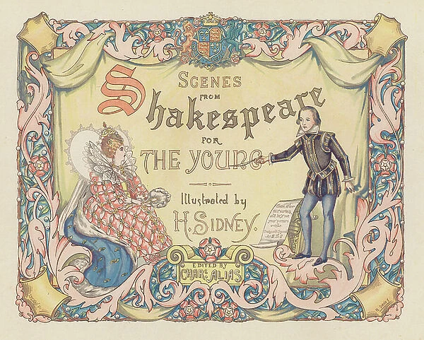 Title-page illustration for Scenes from Shakespeare for the Young (colour litho)