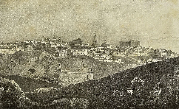 Toledo, Castile-La Mancha, Spain, 19th century (engraving)