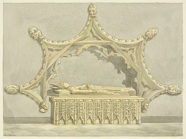 Tomb of Abbot Knowles, in Bristol Cathedral (pencil & w  /  c on paper)