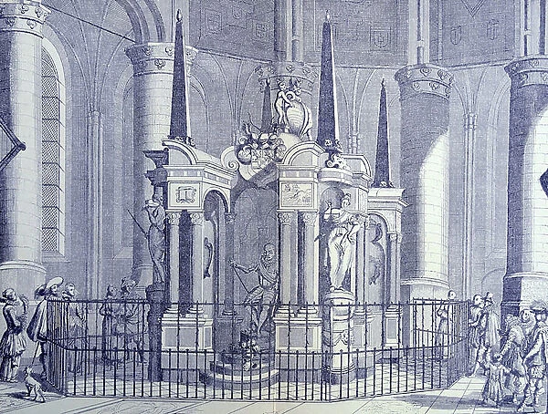Tomb in Delft upright in honour of William of Nassau, Prince of Orange