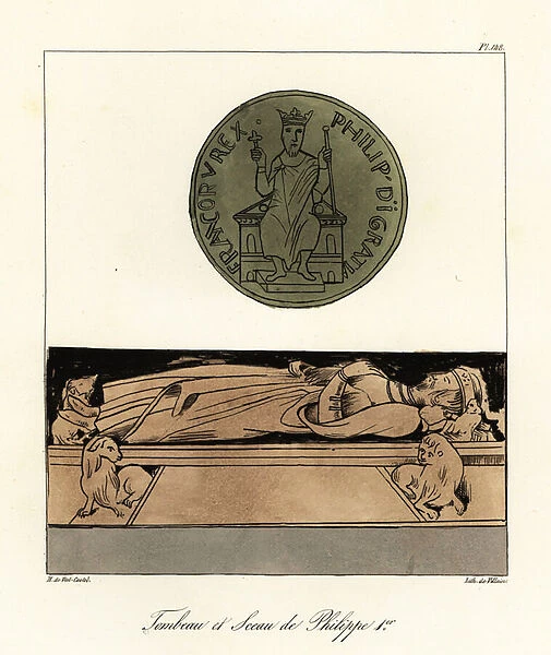 Tomb effigy and seal of Philip I (c)