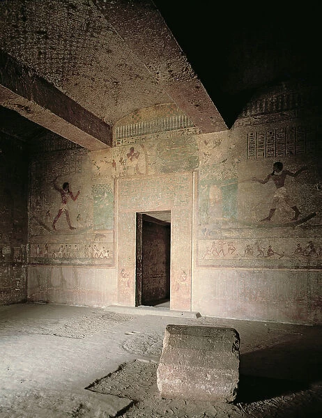 The Tomb of Khnumhotep III with wall paintings showing Khnumhotep