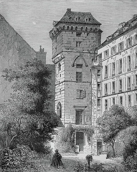 Tower of John Without Fear, Duke of Burgundy, 19th century (engraving)