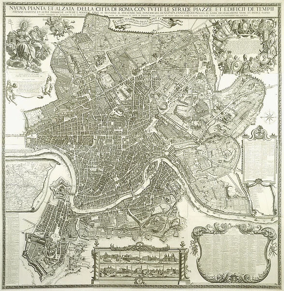 Town Plan of Rome, 1730 (etching and engraving)
