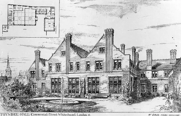 Toynbee Hall, illustration from The Builder, February 14th, 1885 (litho)