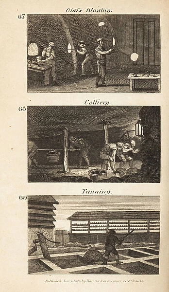 Trades in Regency England: glass-blowing, colliery and tanning