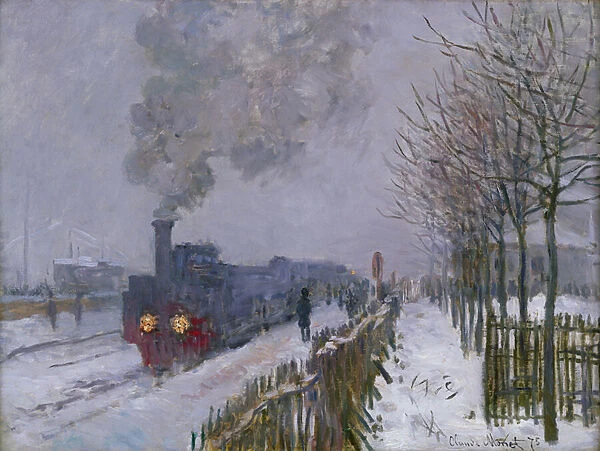 Train in the Snow or The Locomotive, 1875 (oil on canvas)