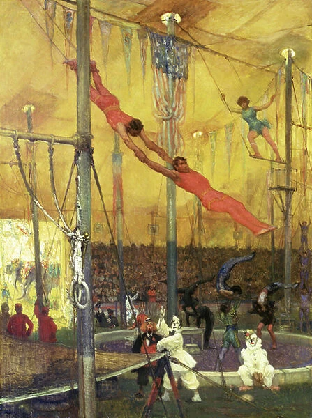 Trapeze Artists (oil on canvas)