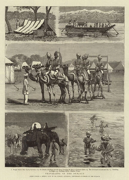 Travelling in the Punjaub (engraving)