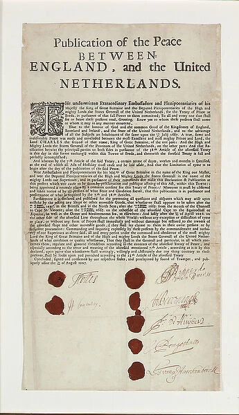 Treaty of Breda, 1667 (print & pen and ink on paper) (see also 496177)