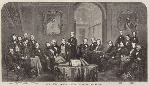 The Treaty of Commerce, 1860, between France and England (engraving)