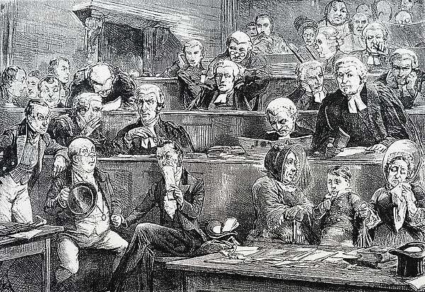 The trial between Bardell versus Pickwick for the Pickwick Papers