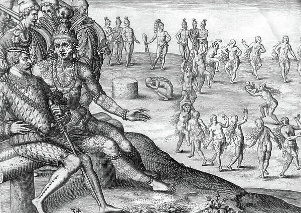 Tribe of the Timucua Indians, 1591 (engraving)