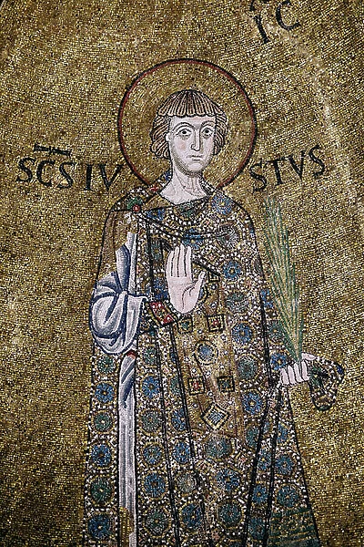 Trieste Cathedral. Mosaic of Saint Justus. Italy