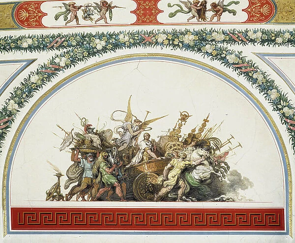 Triumph of Marcus Claudius Marcellus (-268 - -208), Roman consul. Fresco by Felice Giani (1758-1823). Sala dei Trionfi (Hall of Triumphs), Palazzo Baciocchi, Bologna